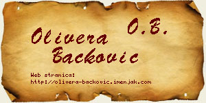 Olivera Backović vizit kartica